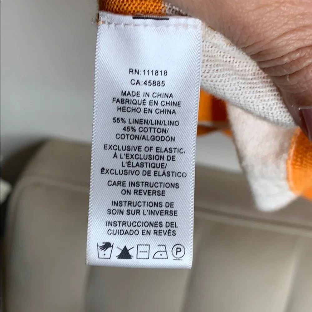 Michael‎ Kors orangewhite striped slouchy cardigan